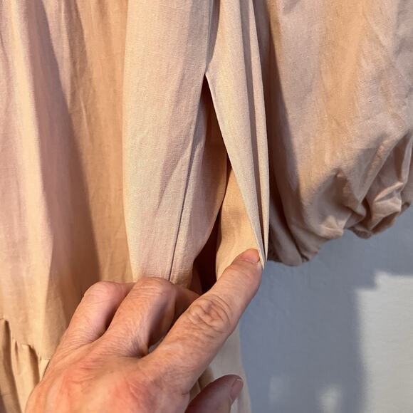 NWOT Tuckernuck Pomander Place Dress L Sandstone Mabel Tiered Maxi Dress Pockets - Picture 5 of 7